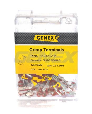 Insulated Female Blade Crimp Terminal - Red (2.8mm), Box of 100
