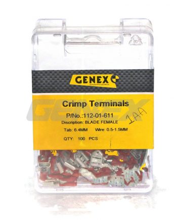 Insulated Female Blade Terminal - Red (6.4mm), Box of 100
