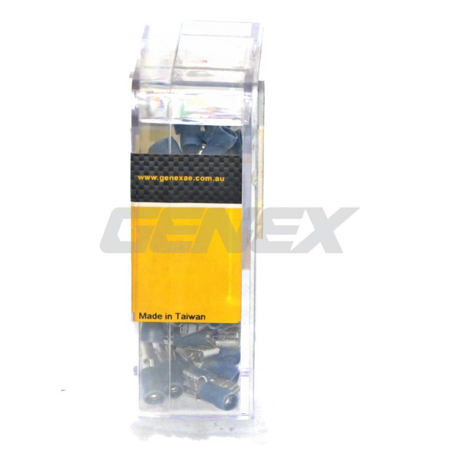 Insulated Female Blade Crimp Terminal - Blue (6.4mm), Box of 100