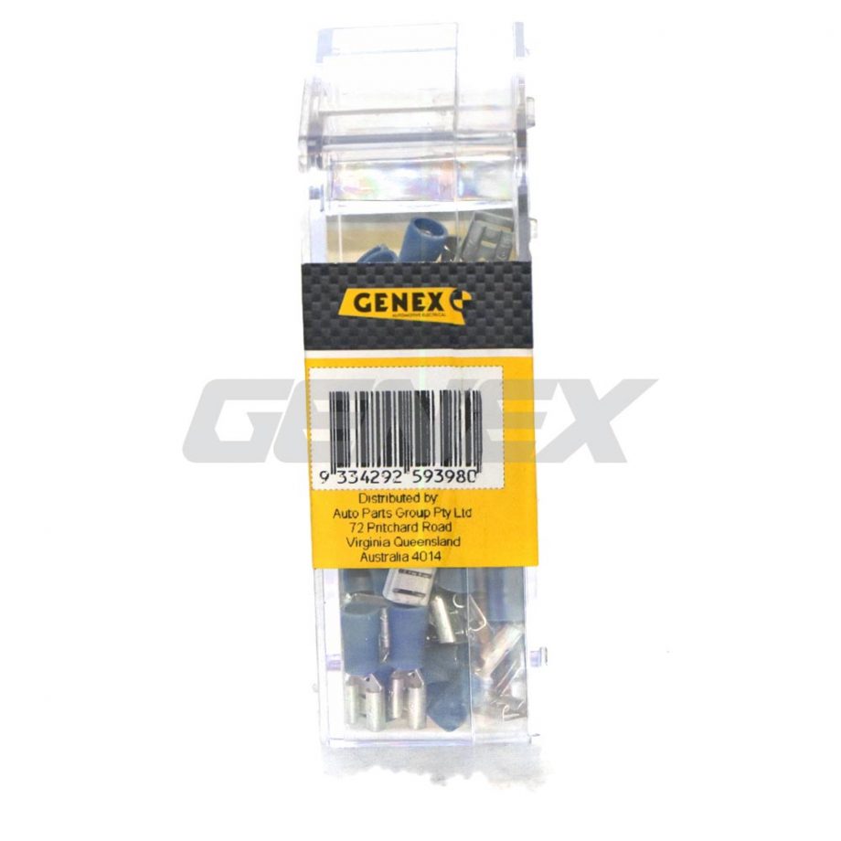 Insulated Female Blade Crimp Terminal - Blue (6.4mm), Box of 100