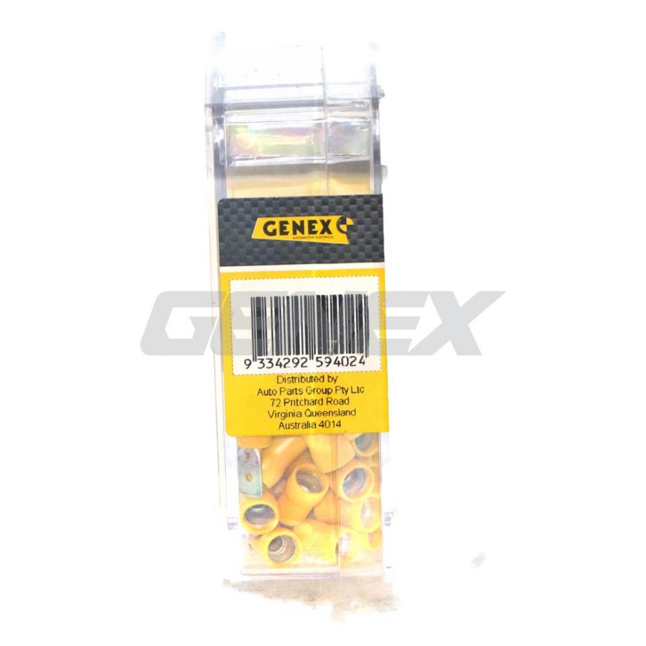 Insulated Male Blade Crimp Terminal - Yellow (6.4mm), Box of 100