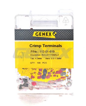 Insulated Female Bullet Crimp Terminal - Red (4mm), Box of 100