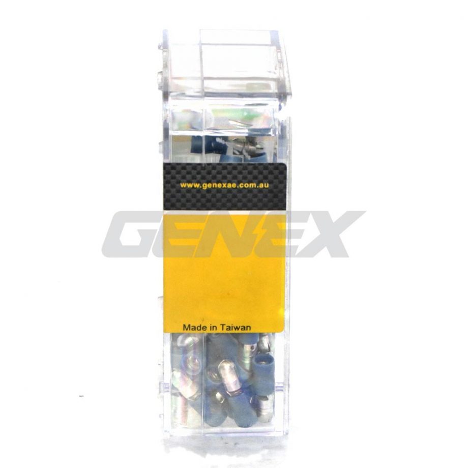 Insulated Male Bullet Crimp Terminal - Blue (5mm), Box of 100