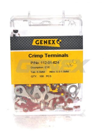 Insulated Eyelet Crimp Terminal - Red (6.3mm), Box of 100