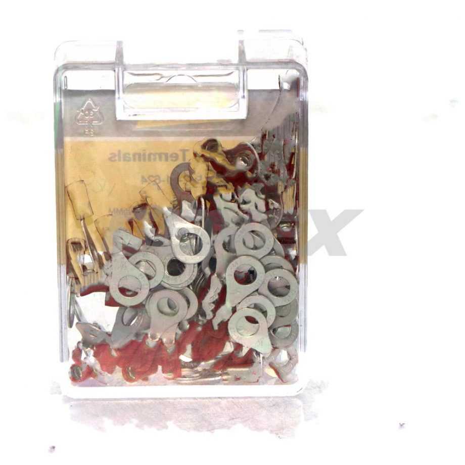 Insulated Eyelet Crimp Terminal - Red (6.3mm), Box of 100
