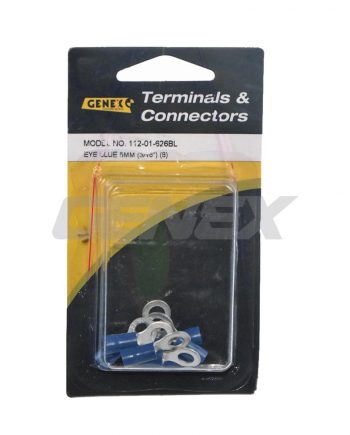 Insulated Eyelet Crimp Terminal - Blue (5mm), Box of 8