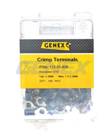 Insulated Eyelet Crimp Terminal - Blue (5mm), Box of 100