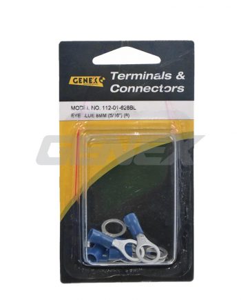 Insulated Eyelet Crimp Terminal - Blue (8mm), Box of 8