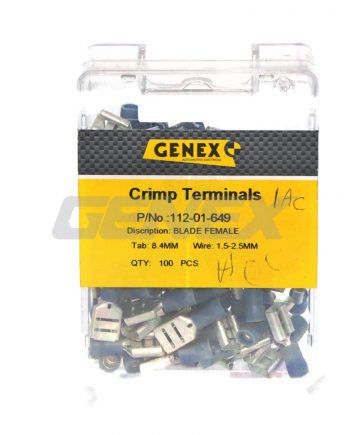 Insulated Female Blade Crimp Terminal - Blue (8.4mm), Box of 100