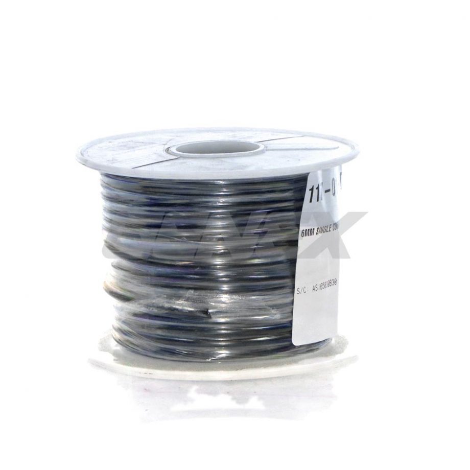 Black Cable - 6mm, 51A, Roll of 30m