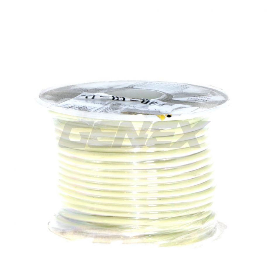 White Cable - 6mm, 51A, Roll of 30m