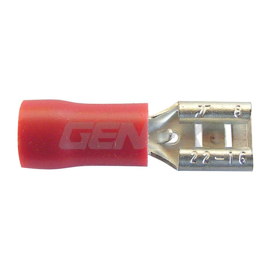 Insulated Female Blade Crimp Terminal - Red (5mm), Box of 100