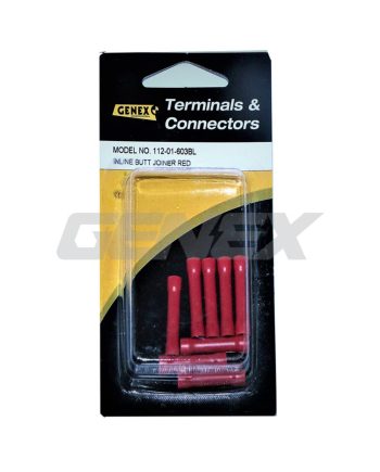 Insulated Butt Joiner Crimp Terminal - Red, Box of 8