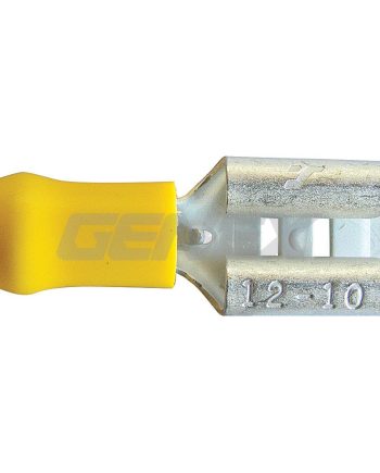 Insulated Female Blade Crimp Terminal - Yellow (10mm), Box of 50