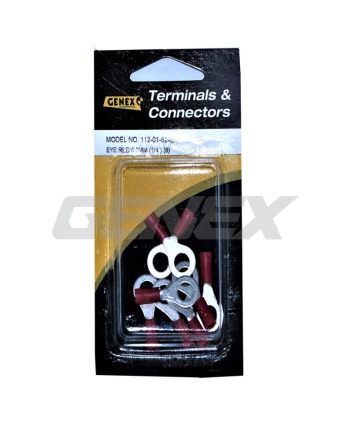 Insulated Eyelet Crimp Terminal - Red (6.3mm), Box of 8