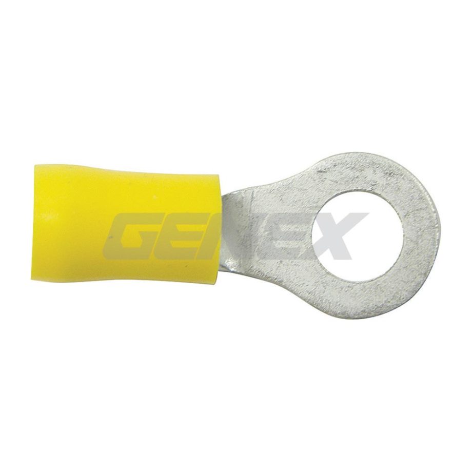 Insulated Eyelet Crimp Terminal - Yellow (6.3mm), Box of 100