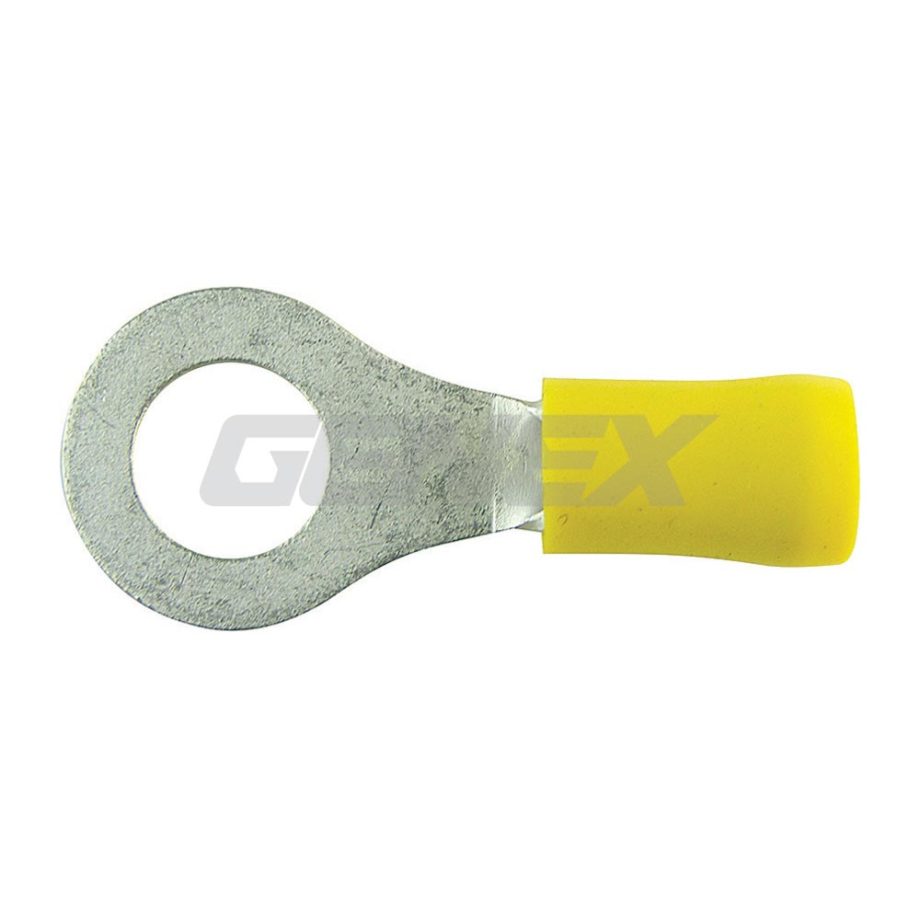 Insulated Eyelet Crimp Terminal - Yellow (8mm), Box of 100
