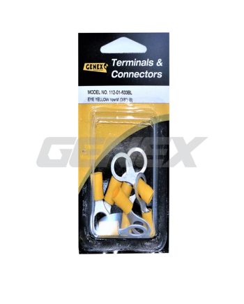 Insulated Eyelet Crimp Terminal - Yellow (10mm), Box of 8