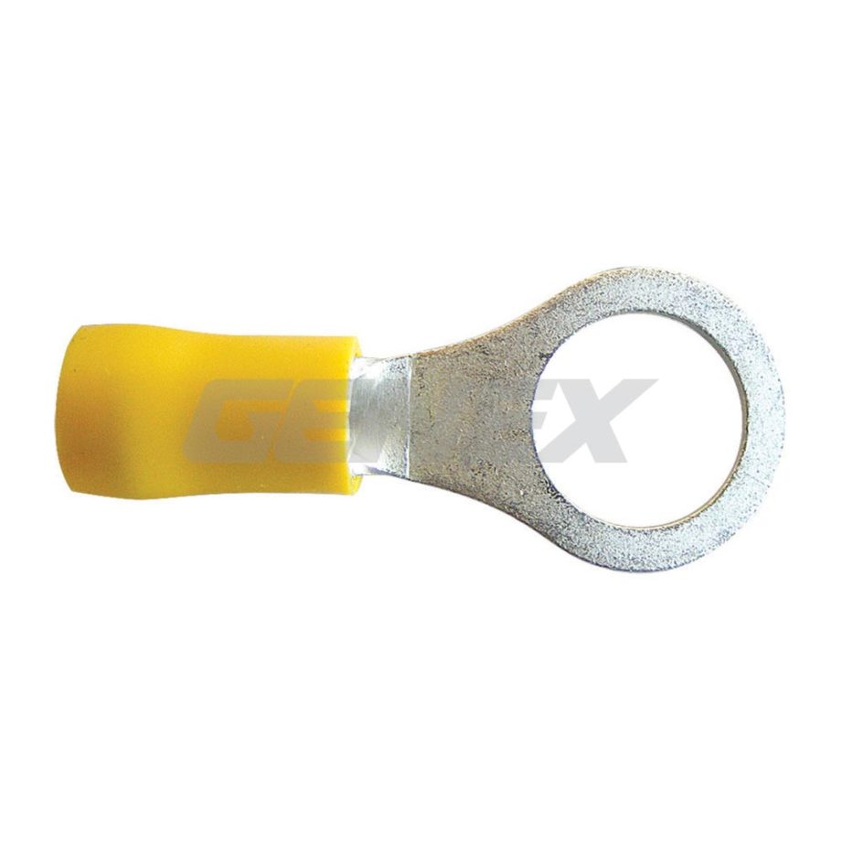 Insulated Eyelet Crimp Terminal - Yellow (10mm), Box of 50